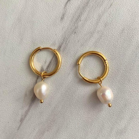 Fresh Water Pearl Earrings, Dangle Pearl Earrings, Natural Pearl Earrings - Picture 7 of 7